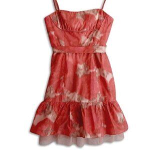 BCBG Max Azria Erin Strapless Ruffle Hem Satin Mini Dress Sz 4